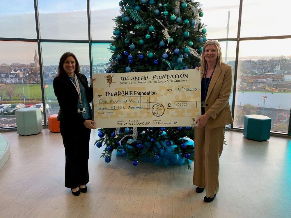 Archie Foundation Charity Donation to The Archie Foundation | QHSE Aberdeen