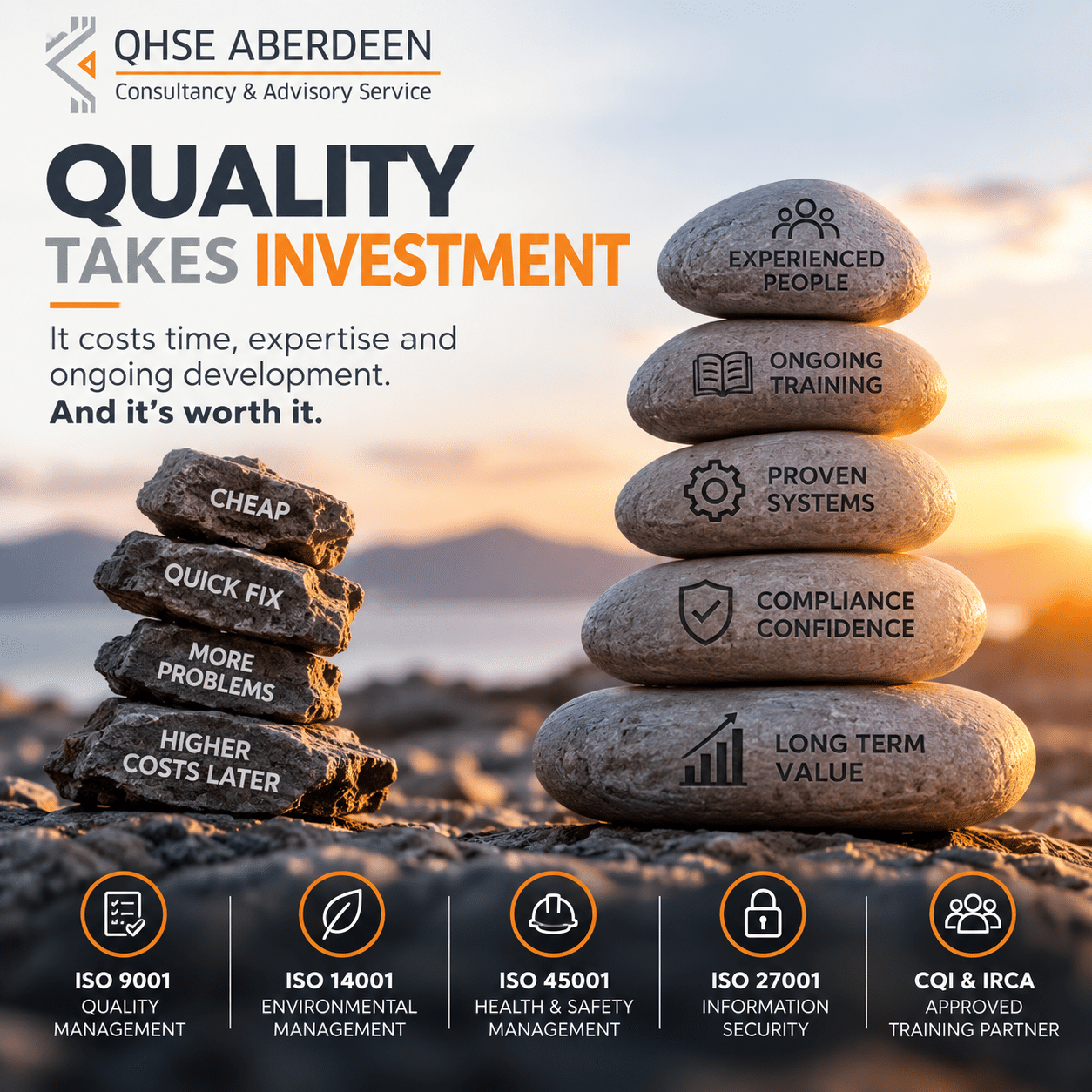 QHSE consultancy Scotland – the cost of quality and choosing experienced QHSE consultants